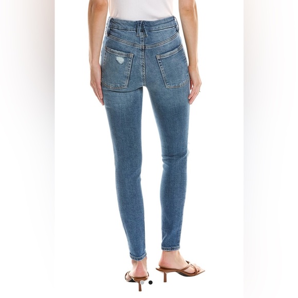 NWT Good American Good Waist Skinny Jeans Distressed Blue Wash Indigo144 Size 10 - Picture 2 of 10